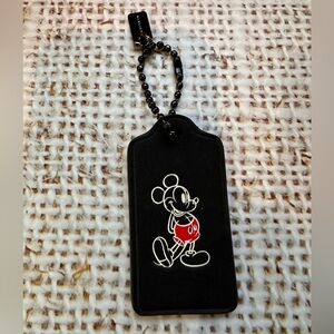 Coach Disney Mickey leather hangtag bag charm